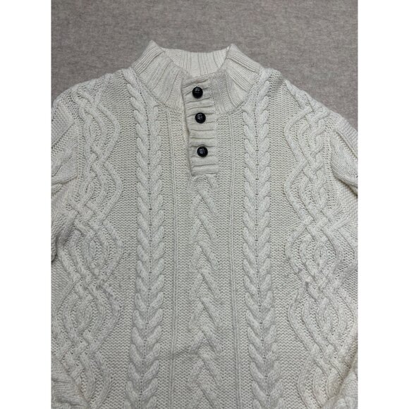 Old Navy Wool Blend Cable Knit Long Sleeve Fisherman Pullover Sweater Size XL - Picture 2 of 10